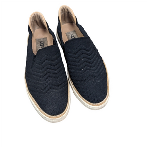 Ugg Women's Black Sammy Chevron Sneakers Loafers Slip On Shoes Size 8